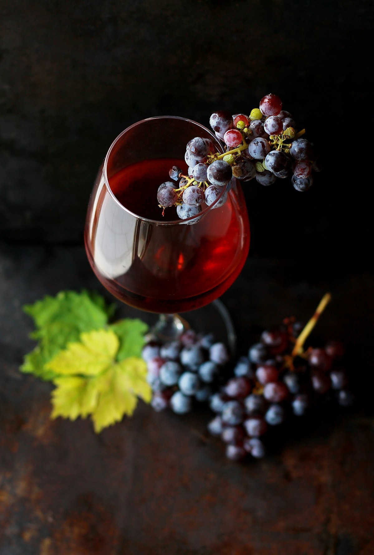 A glass of natural wine