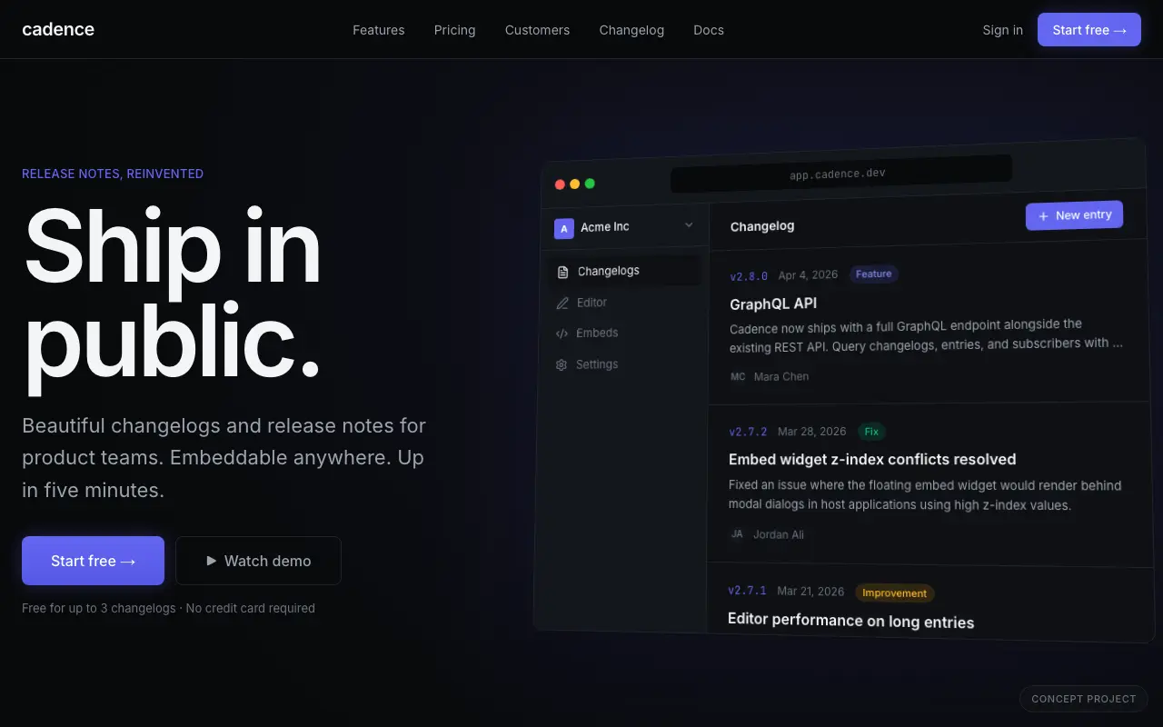 Cadence screenshot